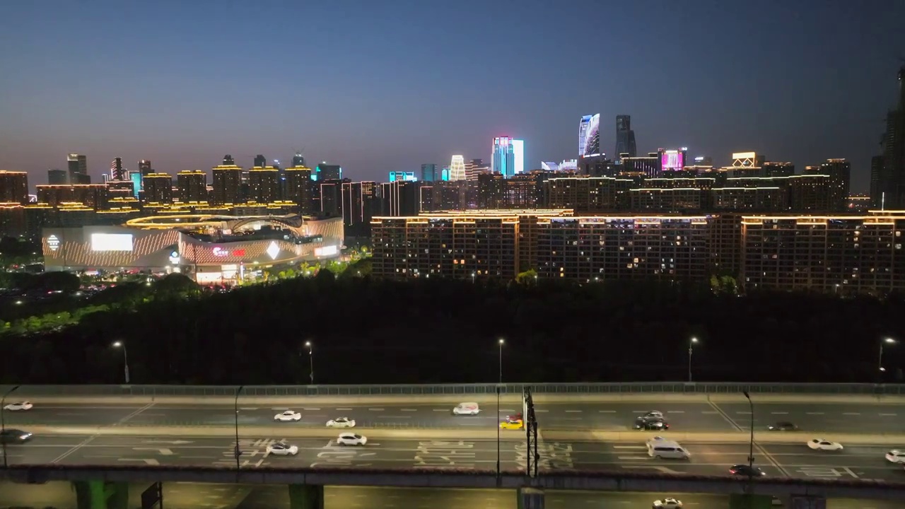 城市天际线夜景风光视频素材