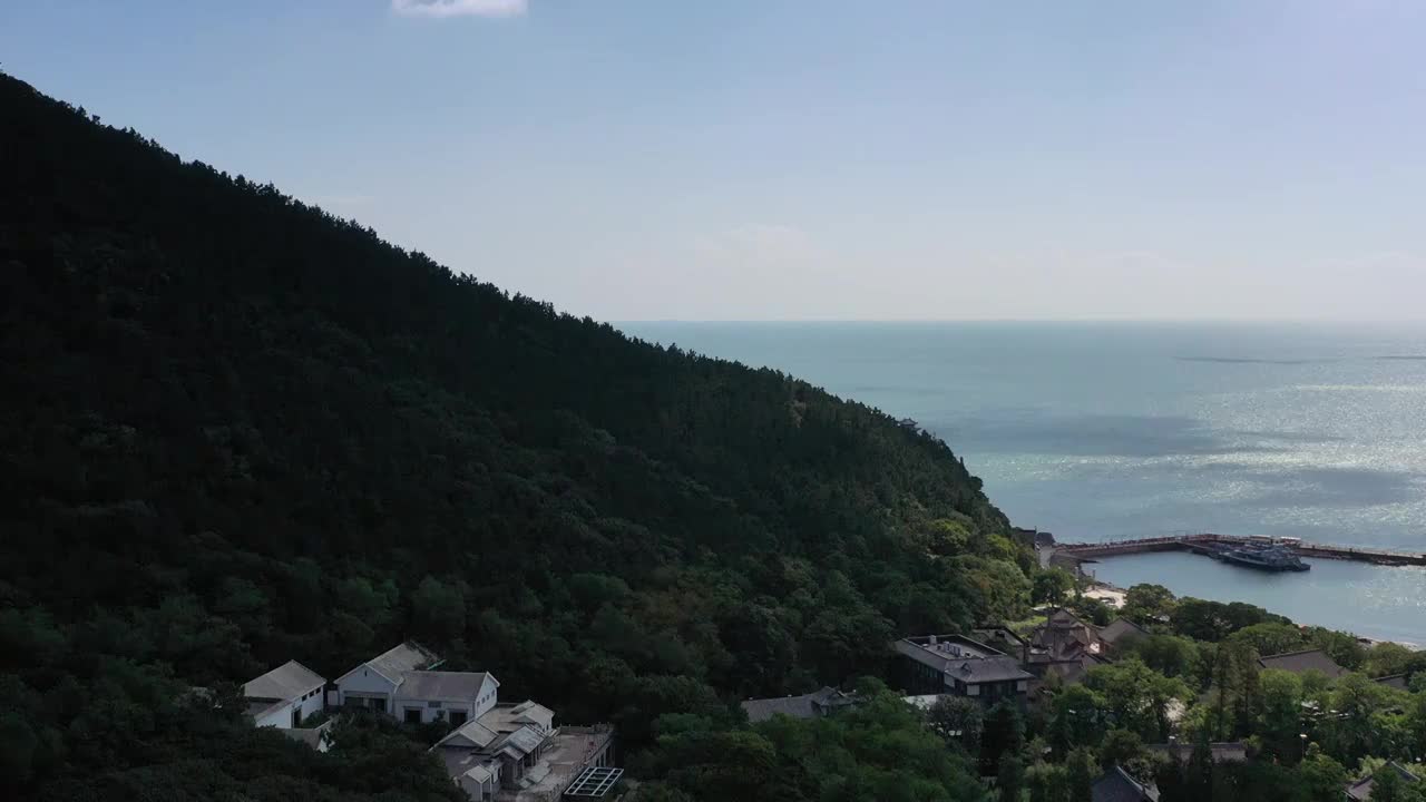 航拍 山东省 青岛市 崂山区  崂山景区 崂山 航拍海边视频素材