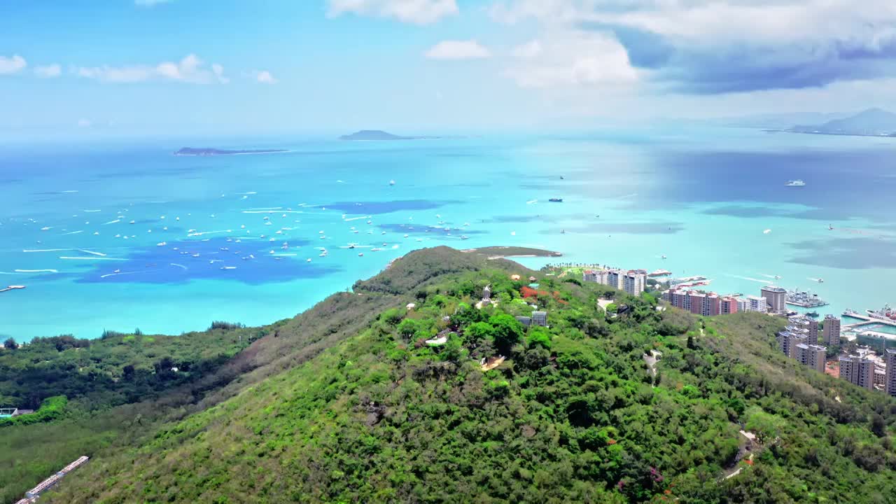 海南省三亚市三亚湾鹿回头风景区视频素材