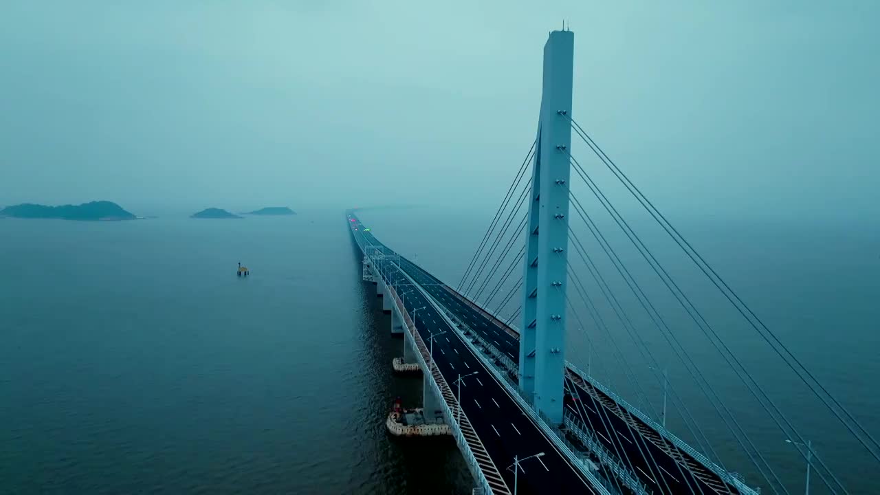 航拍珠海港珠澳大桥视频素材