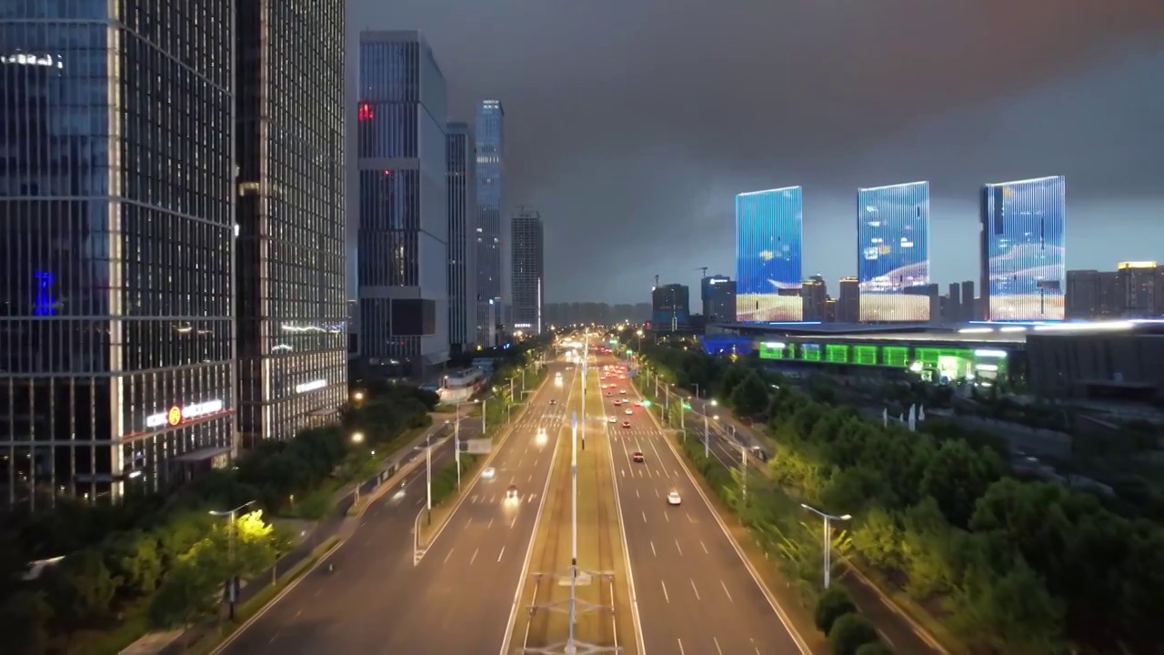 南京江东南路夜景视频素材