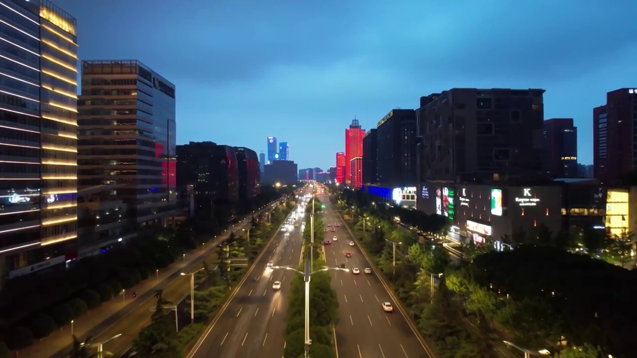 南京江东南路夜景视频素材