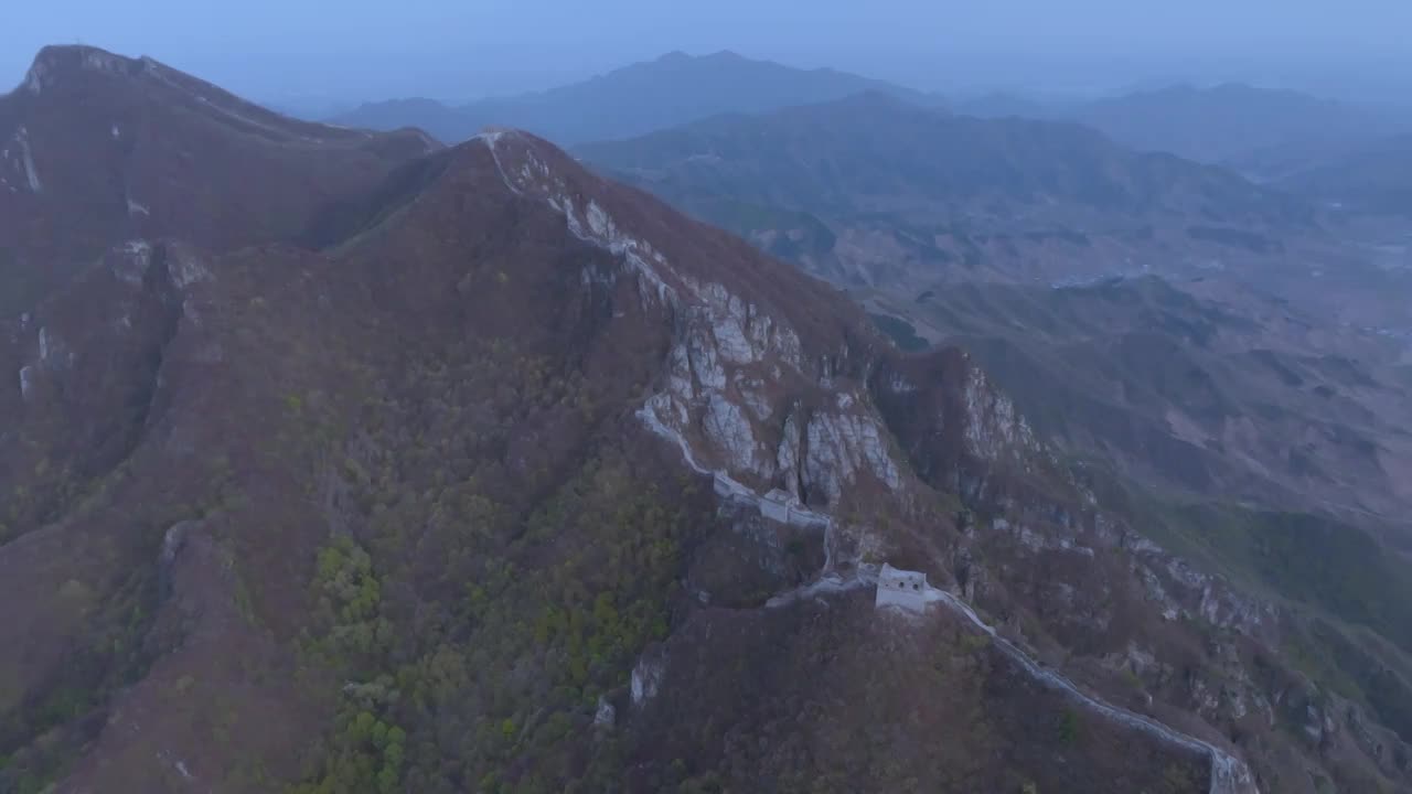 航拍北京怀柔箭扣长城夕阳视频素材