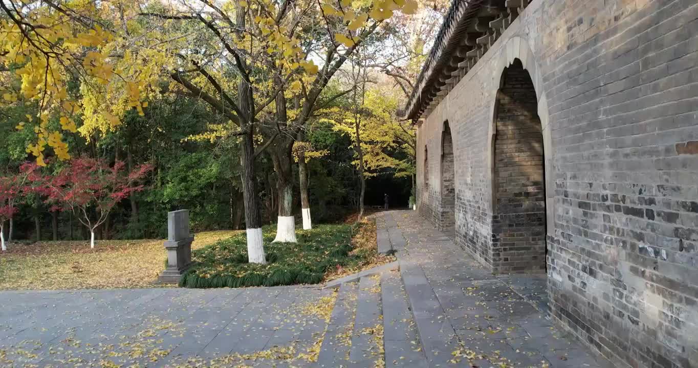 南京中山陵灵谷寺秋季风光视频素材