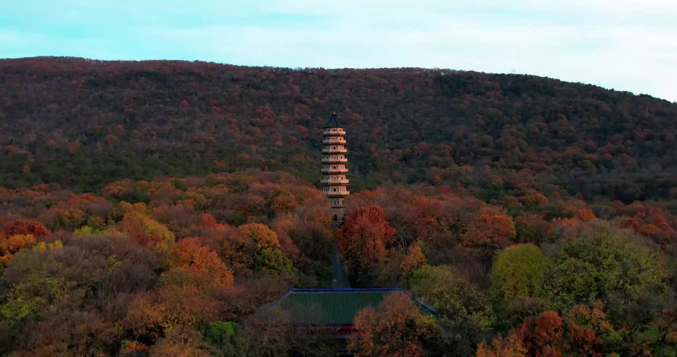 南京中山陵灵谷寺秋季风光视频素材