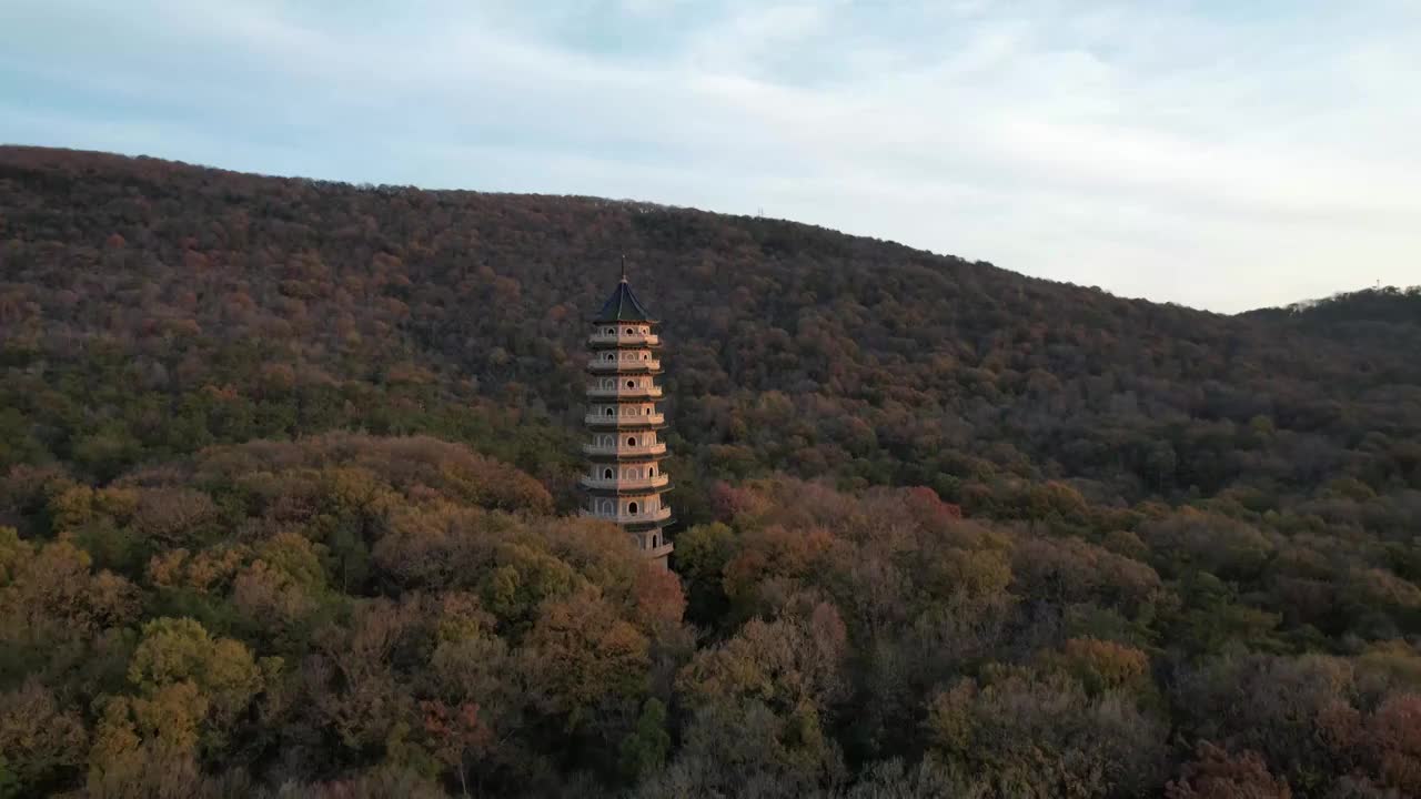 南京中山陵灵谷寺秋季风光视频素材