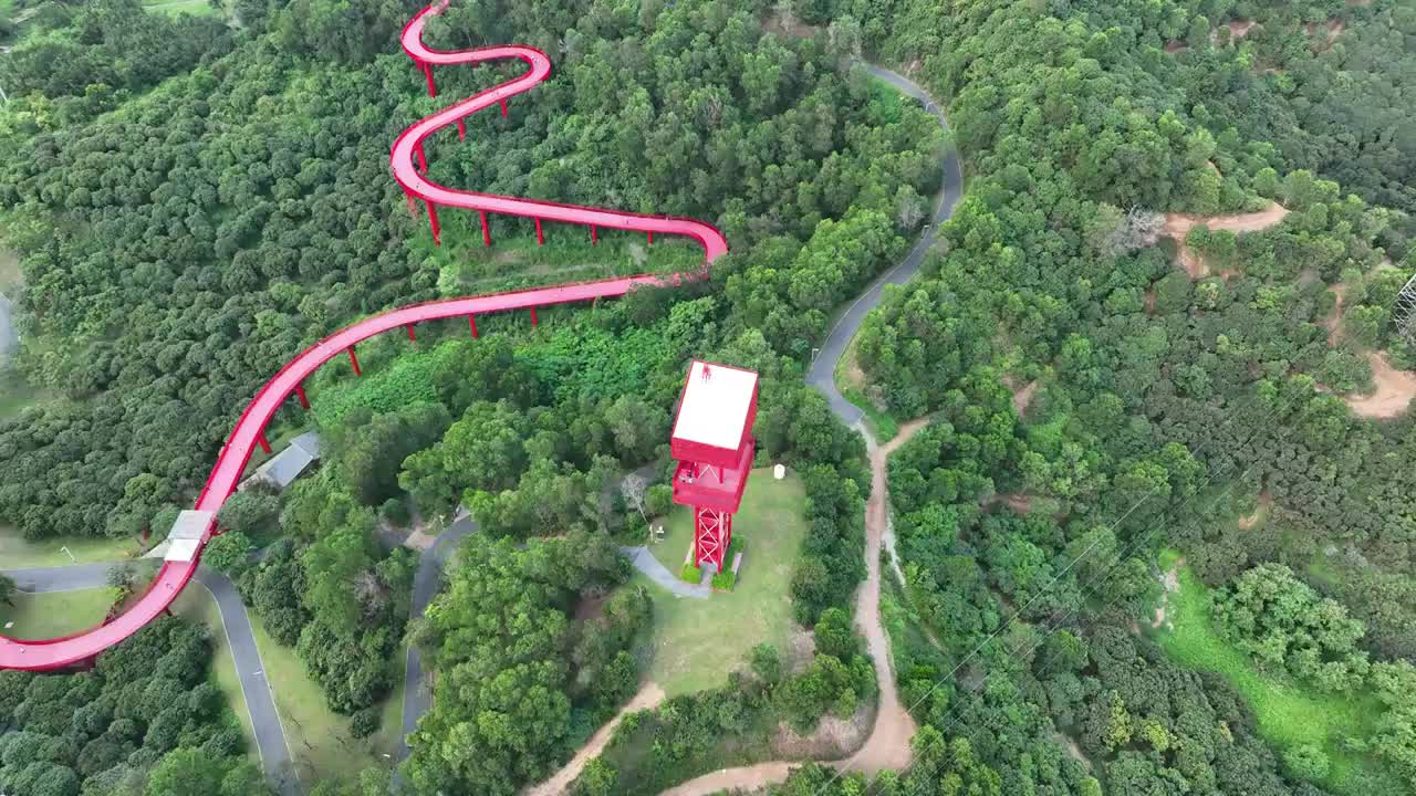 广东省深圳市光明区大顶岭虹桥公园航拍视频素材