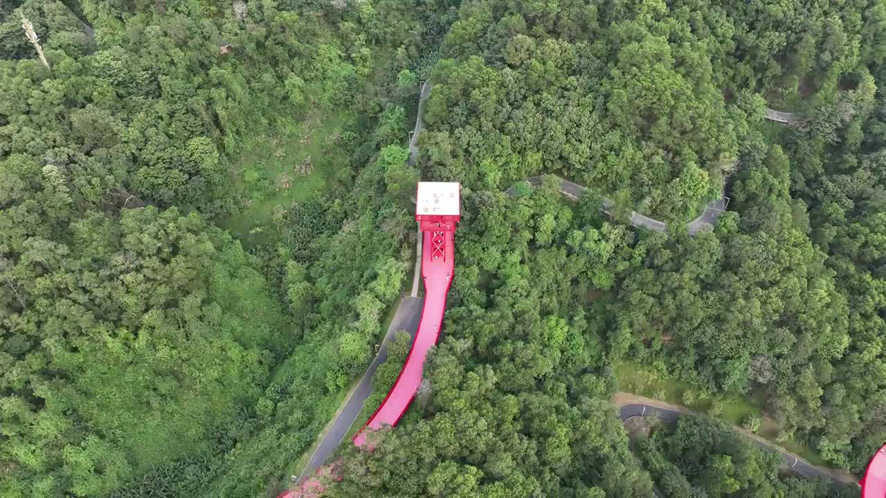 广东省深圳市光明区大顶岭虹桥公园航拍视频素材