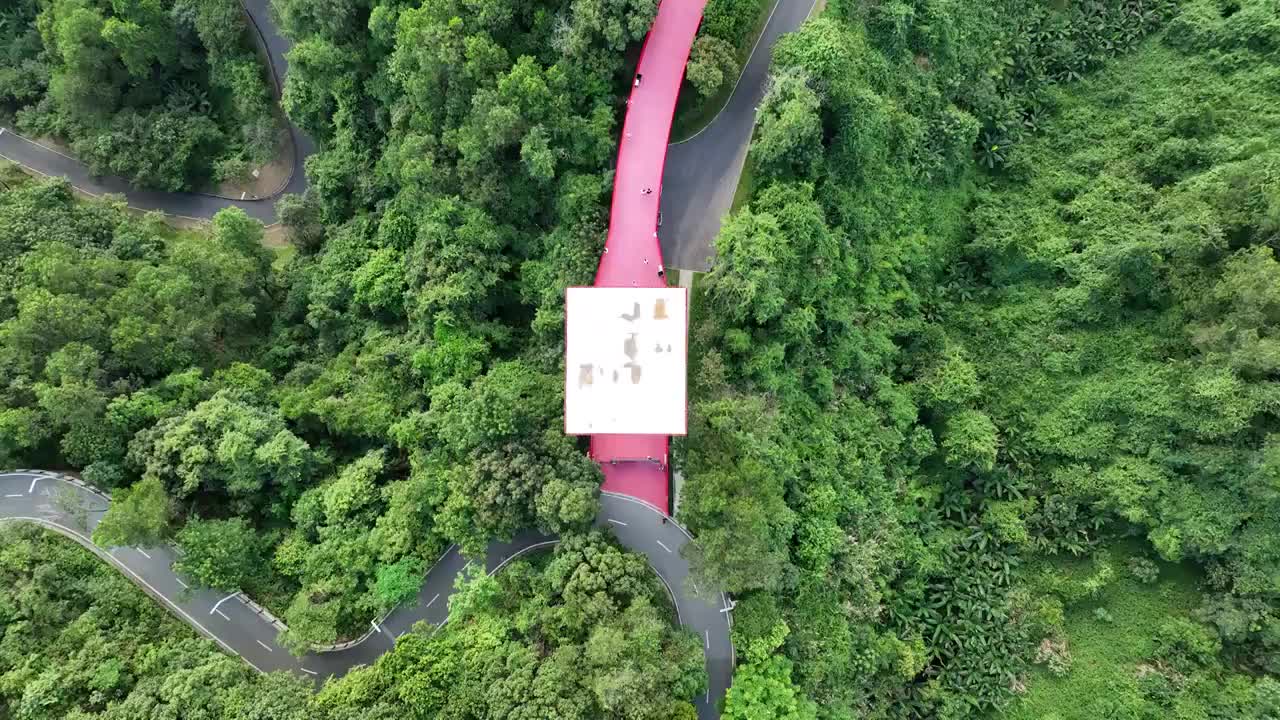 广东省深圳市光明区大顶岭虹桥公园航拍视频素材