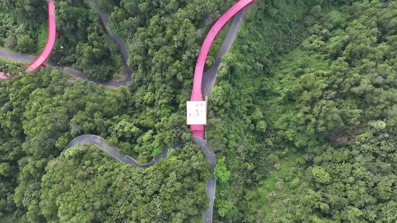 广东省深圳市光明区大顶岭虹桥公园航拍视频素材