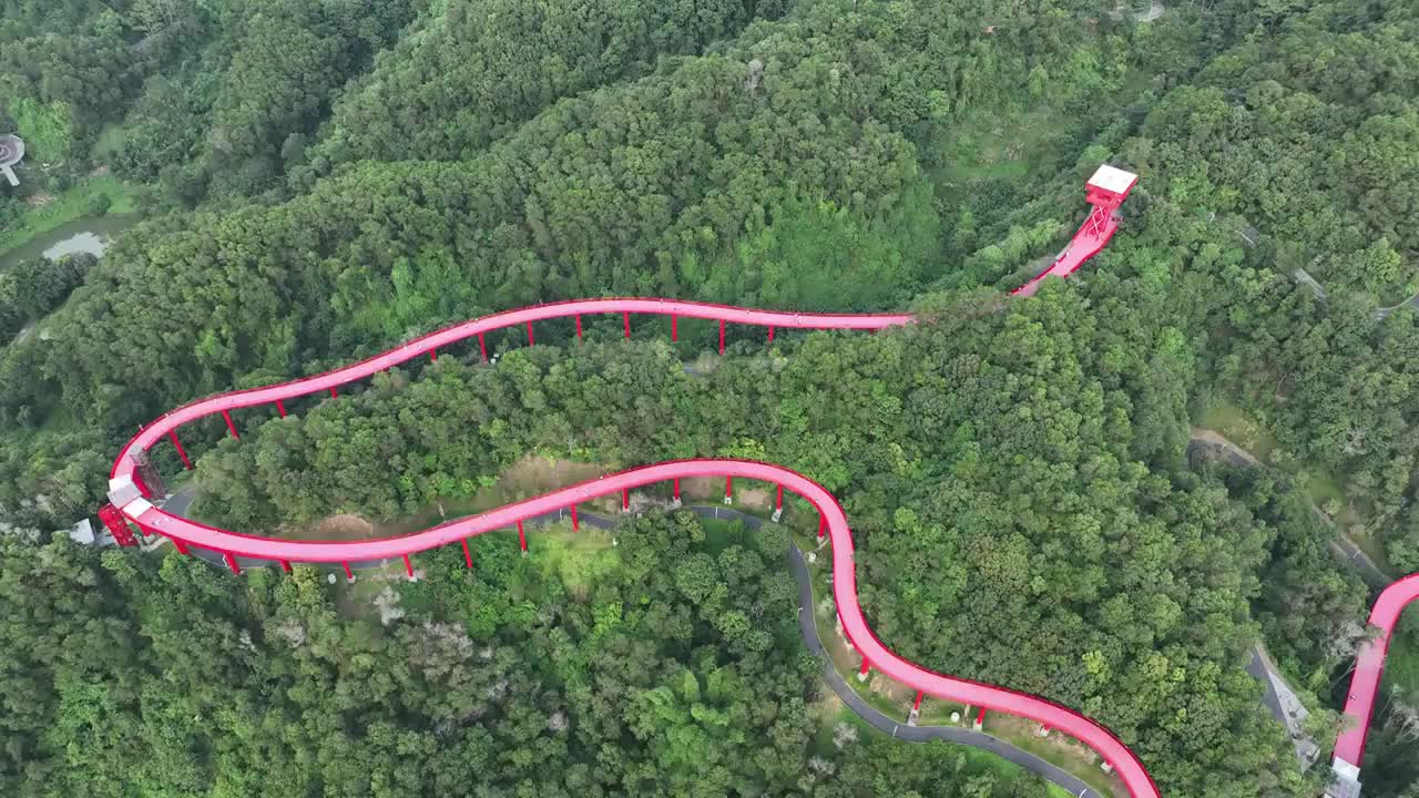 广东省深圳市光明区大顶岭虹桥公园航拍视频素材