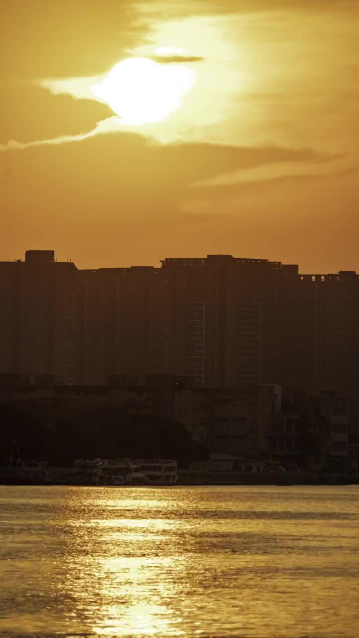 广州白鹅潭日落延时拍摄视频素材