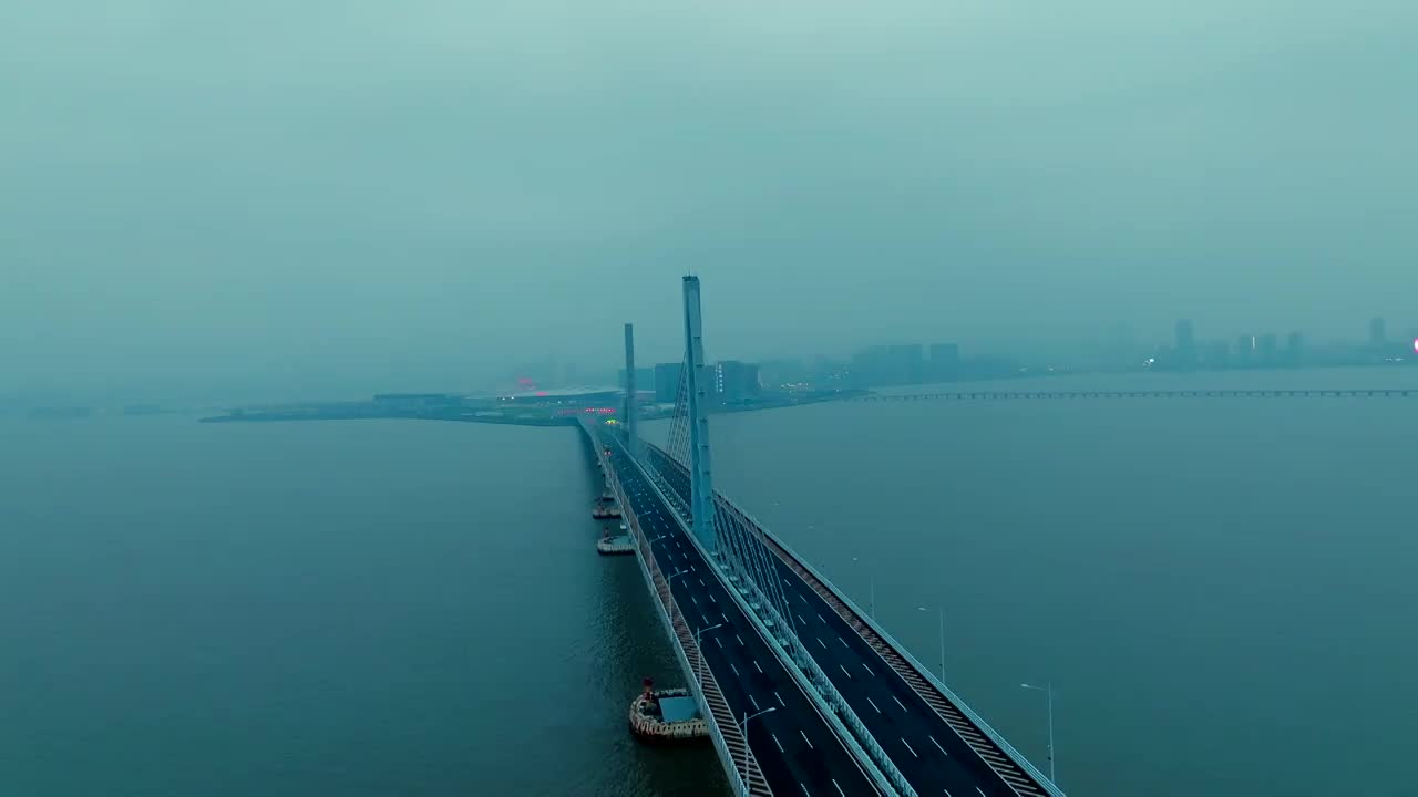 航拍珠海港珠澳大桥视频素材