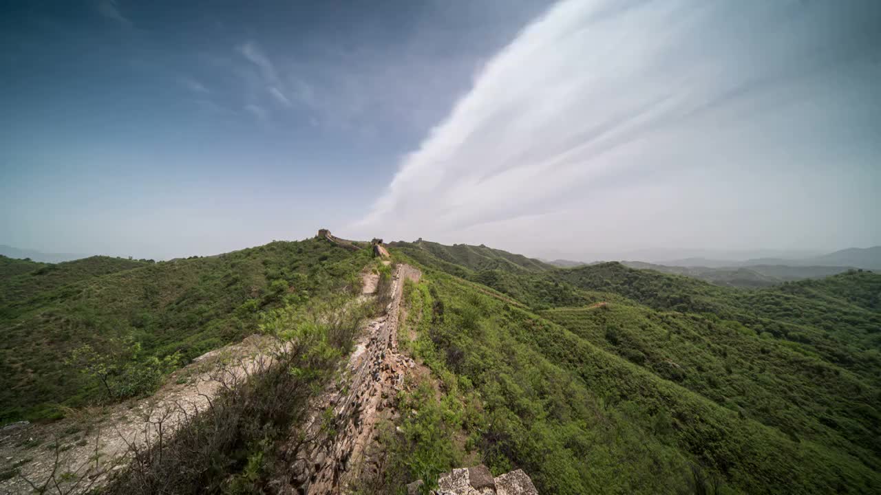 北京蟠龙山长城延时风景视频素材