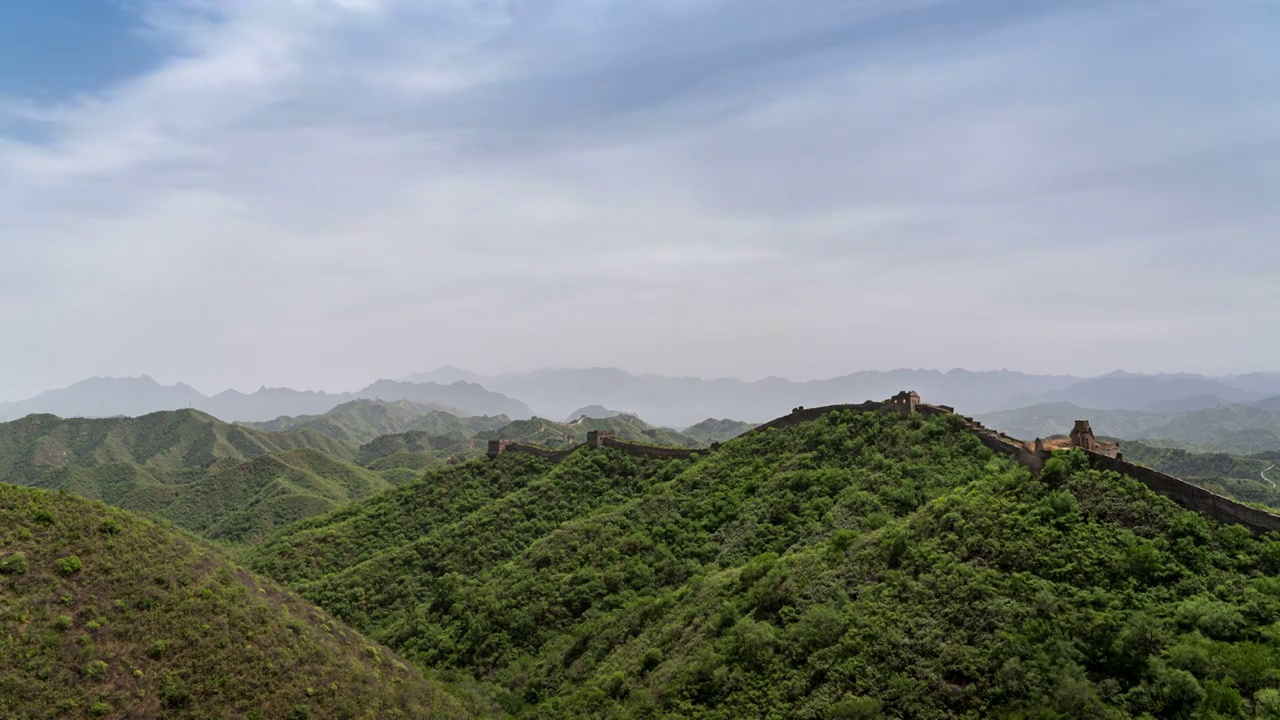 北京蟠龙山长城延时风景视频素材