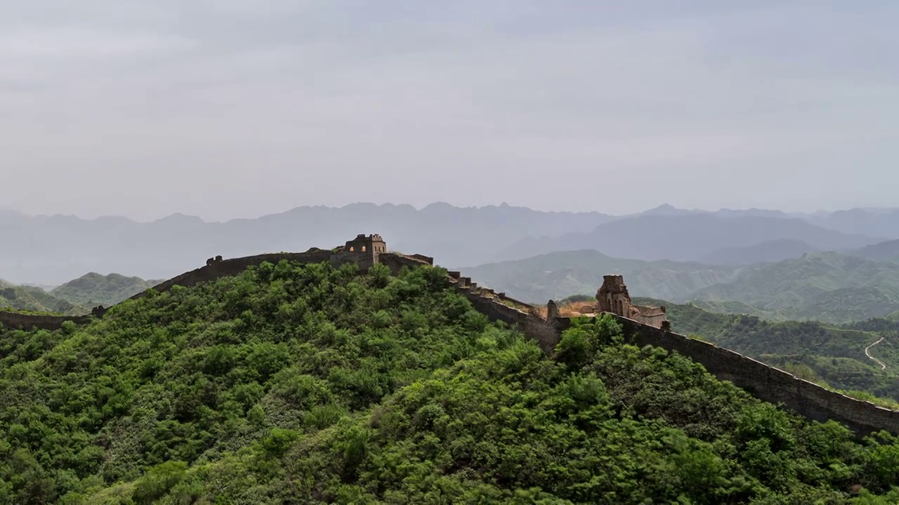 北京蟠龙山长城延时风景视频素材