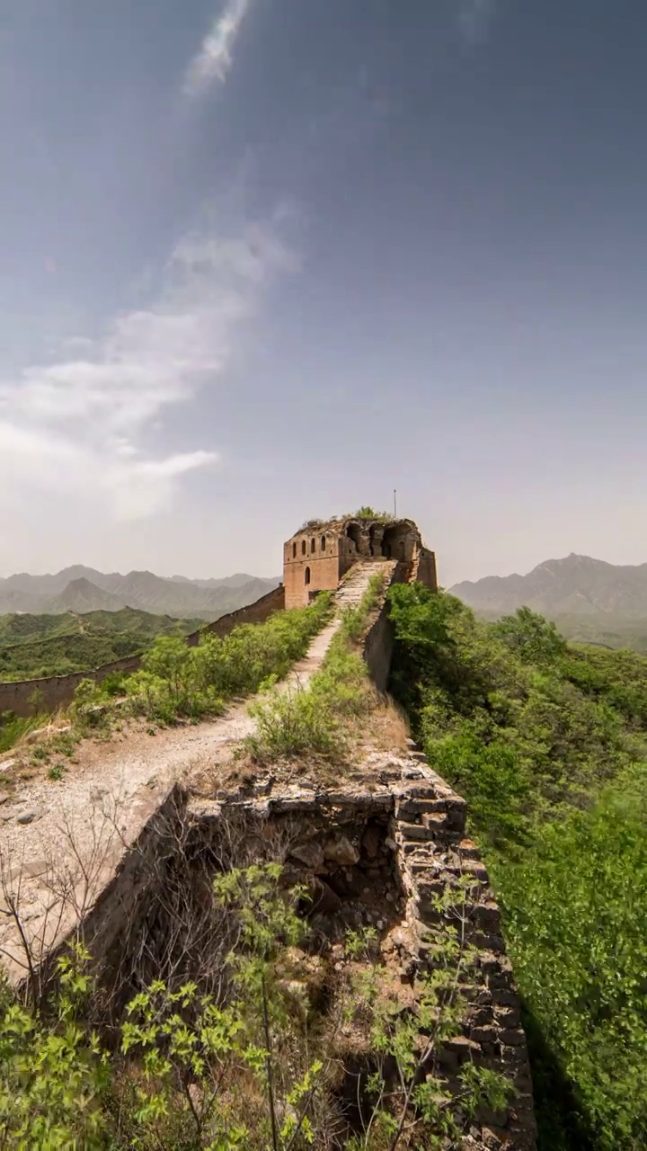 北京蟠龙山长城延时风景视频素材