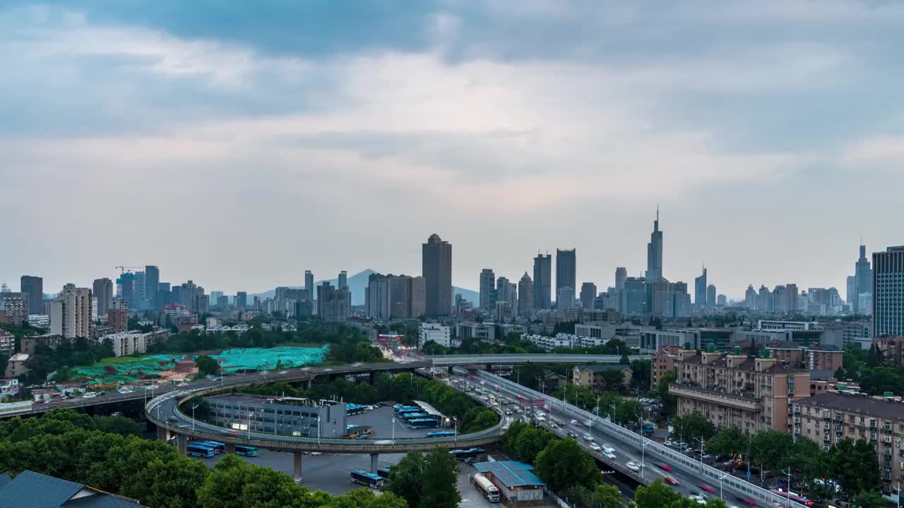 南京城市风光——古平岗立交桥，江苏南京视频素材