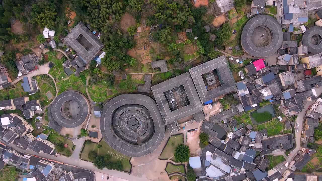 航拍 福建土楼 建筑视频素材