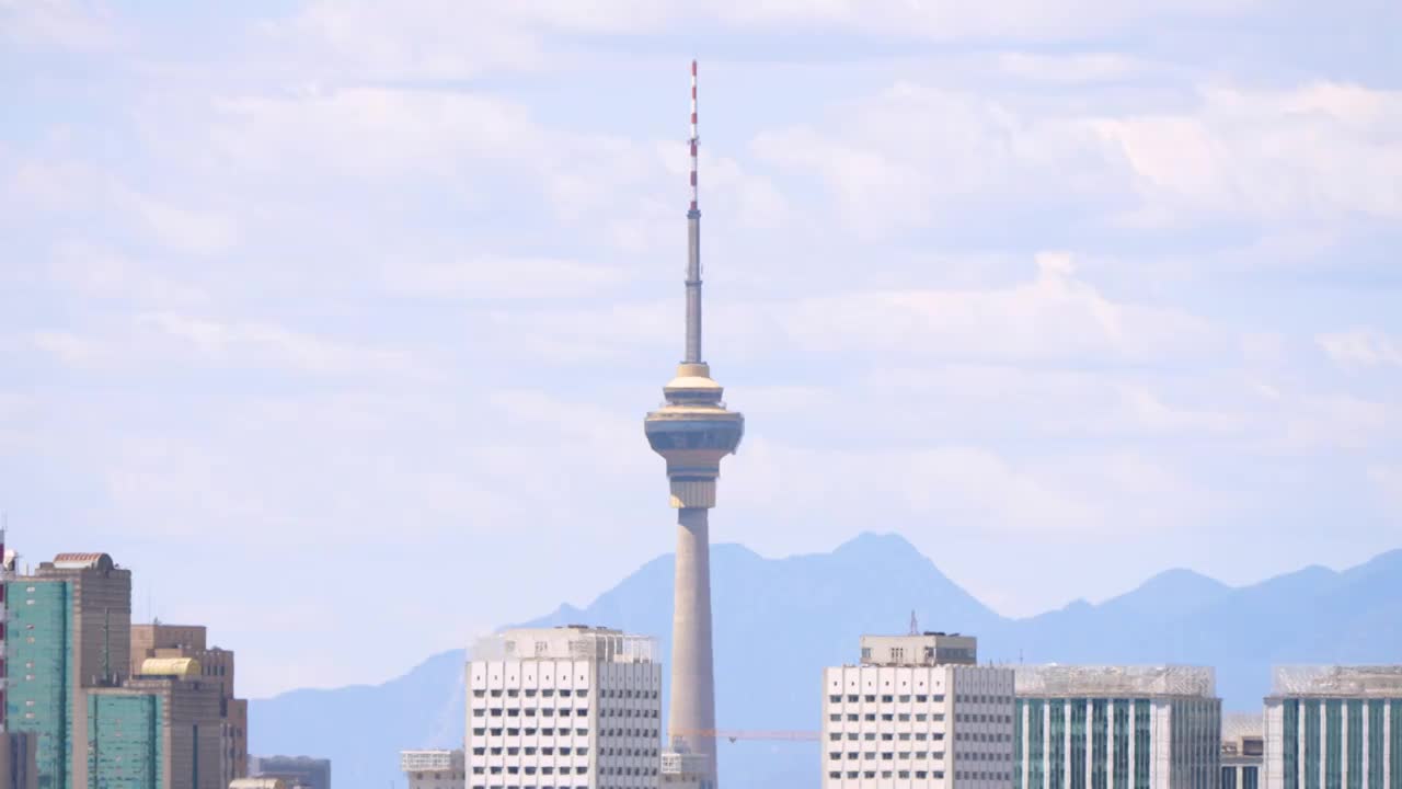 中央电视塔 西山 北京地标视频素材