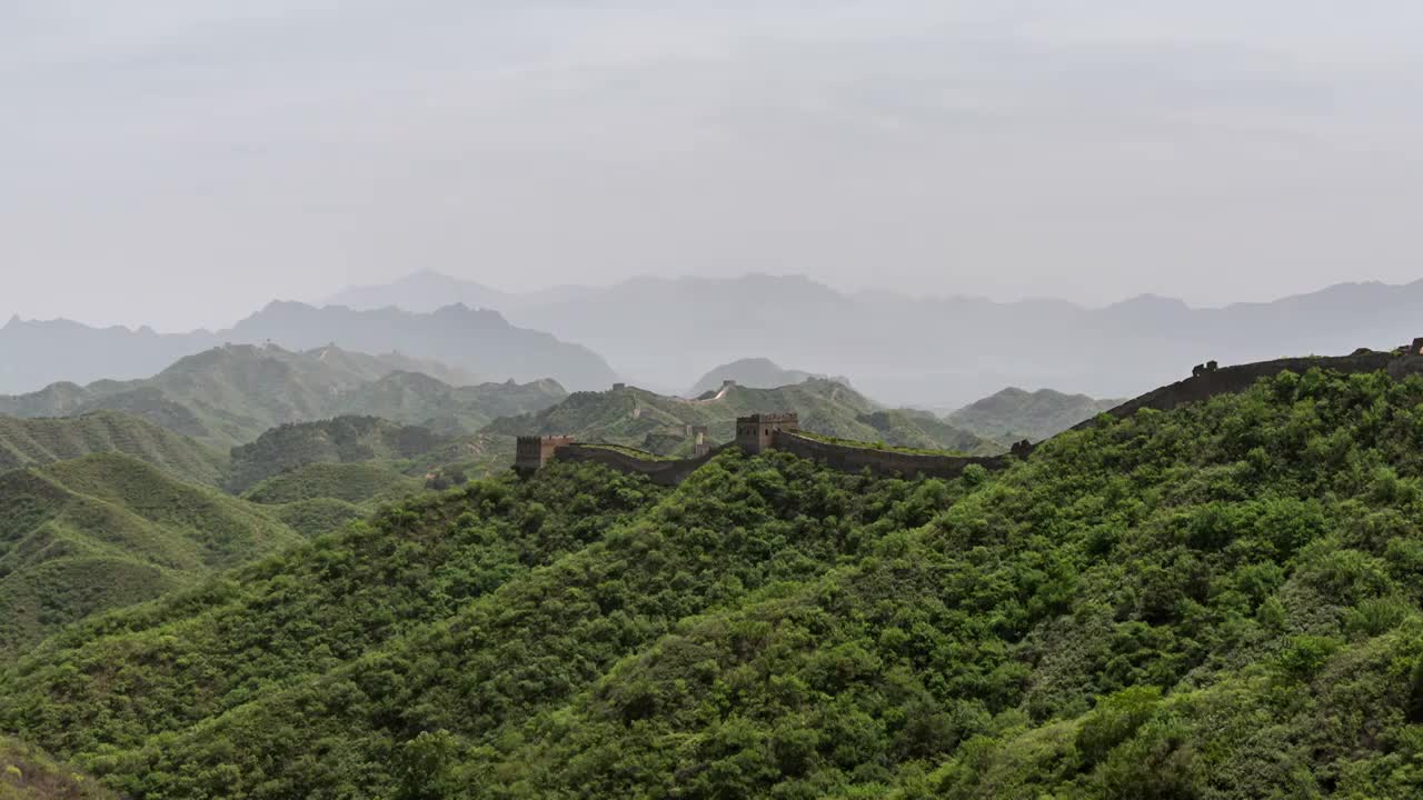 北京蟠龙山长城延时风景视频素材