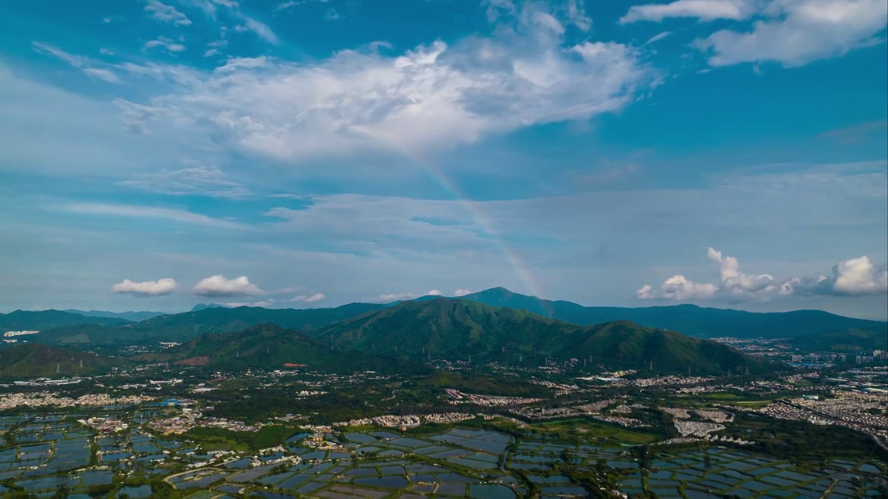 航拍彩虹延时视频素材