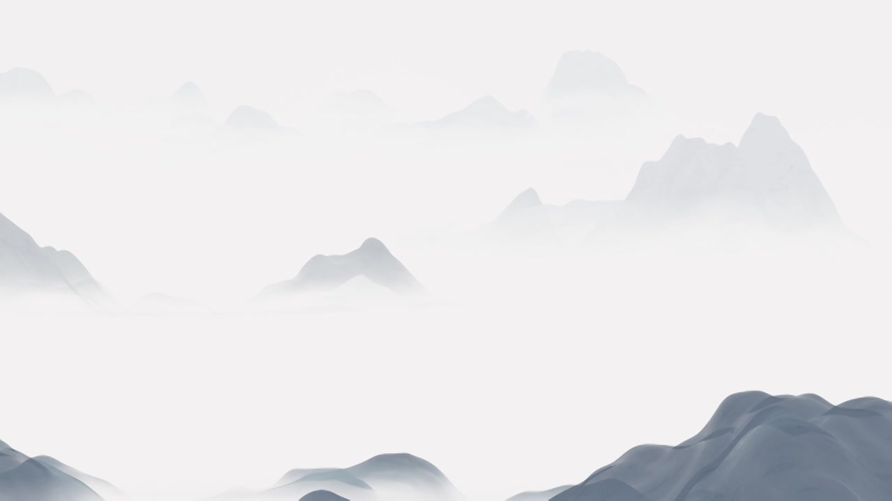 中国风水墨风格山水画视频素材画面1