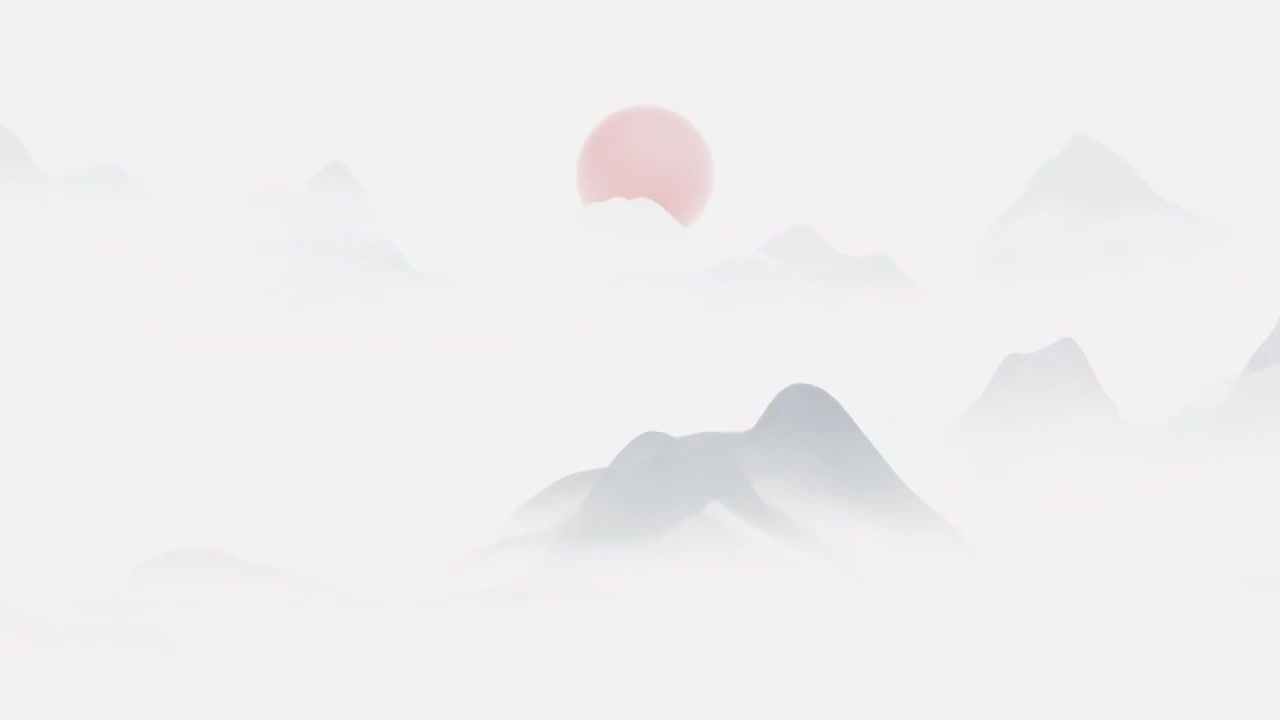 中国风水墨风格山水画视频素材画面3