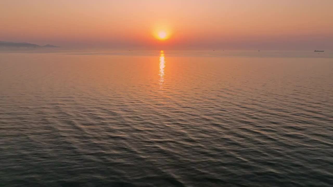 航拍海上日出视频素材