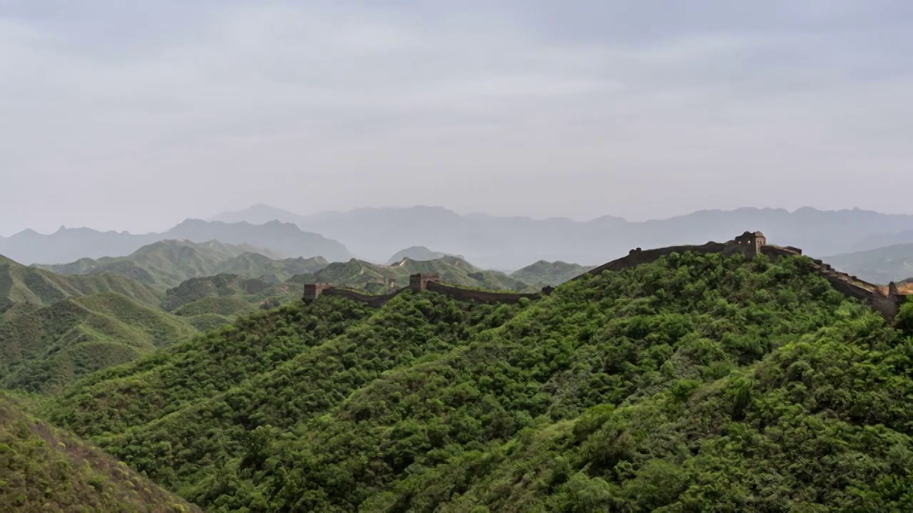 北京蟠龙山长城延时风景视频素材