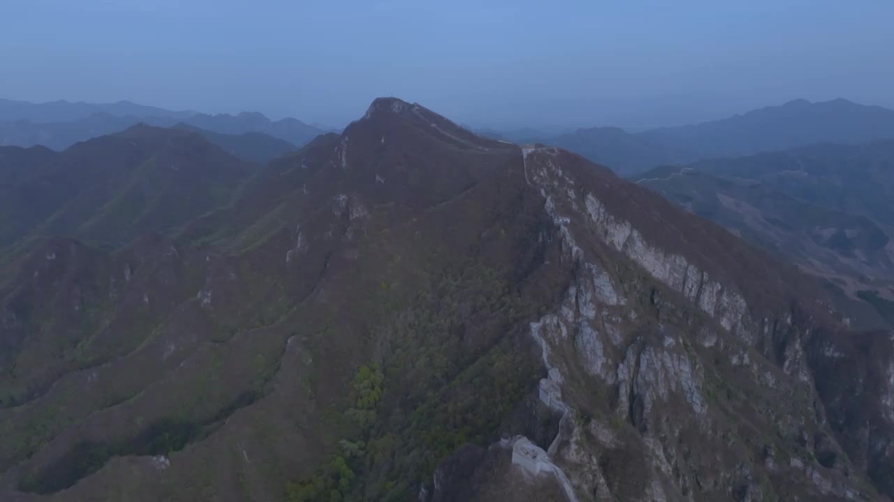 航拍北京怀柔箭扣长城夕阳视频素材