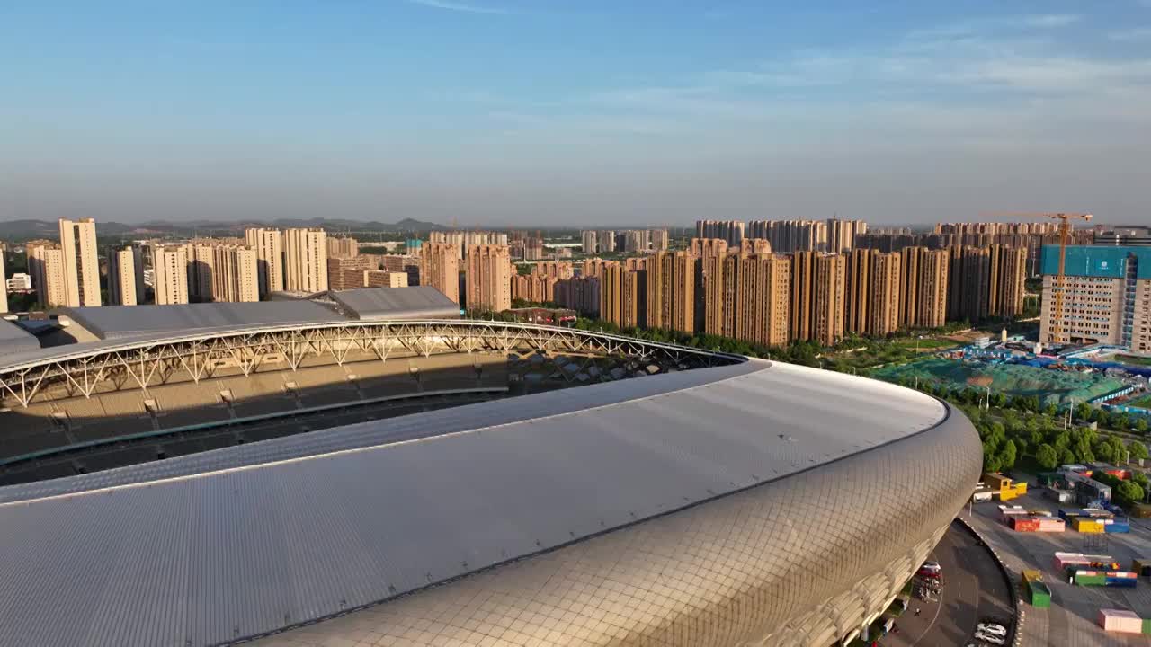 航拍徐州市奥体中心视频素材