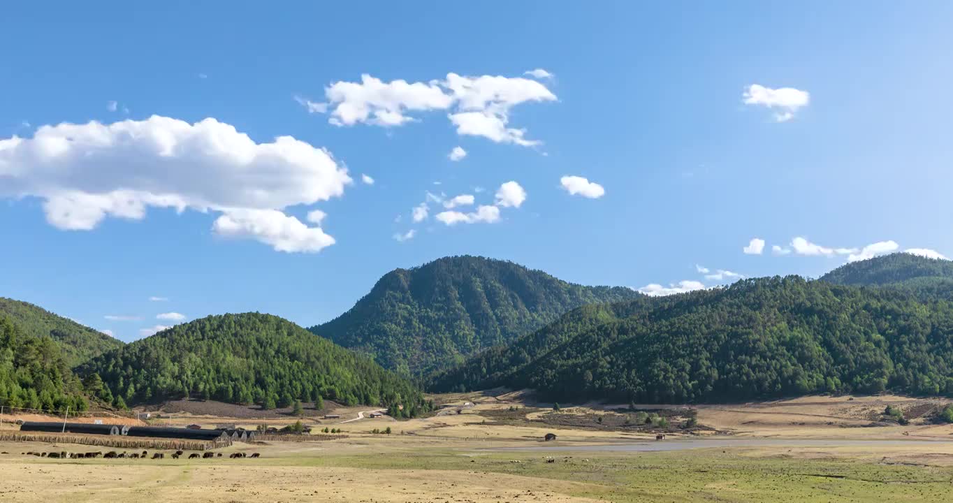 四川省凉山彝族自治州木里县玛娜茶金户外风光延时摄影视频素材