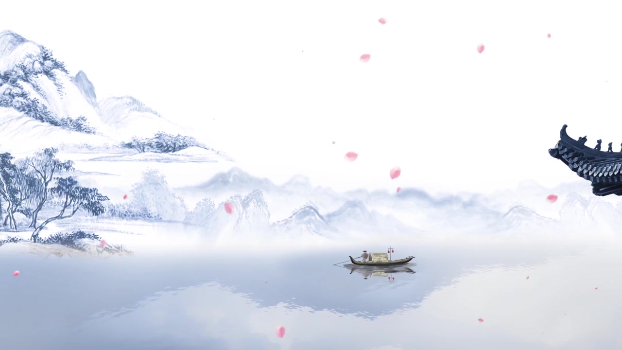 古风水墨写意中国画创意视频素材画面2