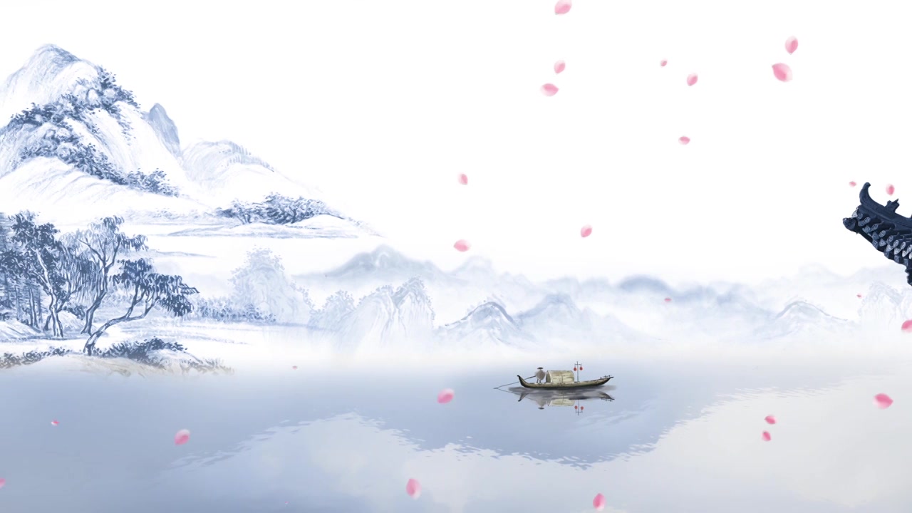 古风水墨写意中国画创意视频素材画面3