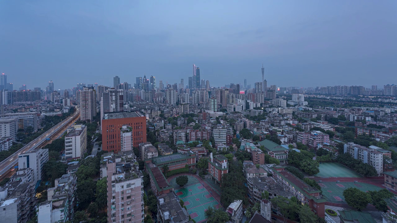 广州越秀区东山口，内环路日转夜延时视频素材