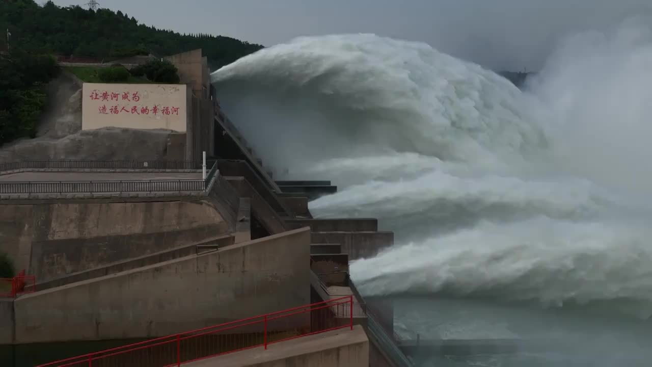 黄河小浪底调水调沙（合集）视频素材