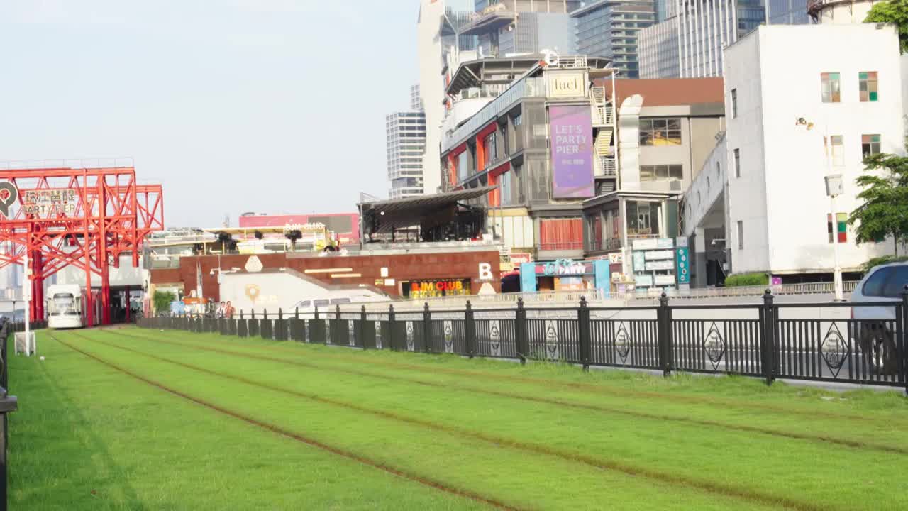 广州城市交通有轨电车视频素材