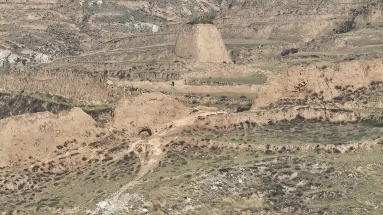 山西朔州市广武明长城航拍视频素材