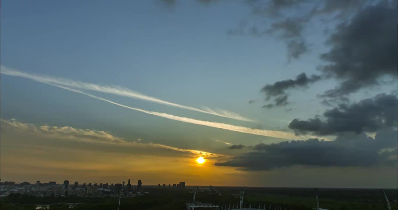 城市夕阳晚霞视频素材