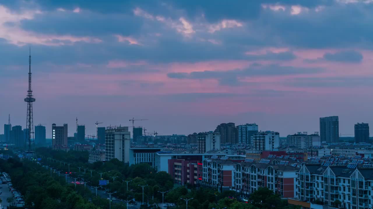 城市夕阳晚霞视频素材