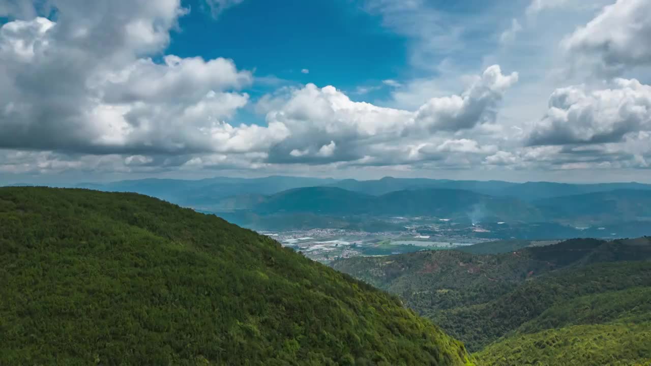 云南省红河州石屏县山区延时航拍视频素材