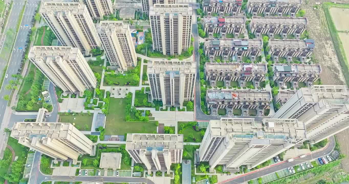 航拍中国浙江城市建筑风光视频素材