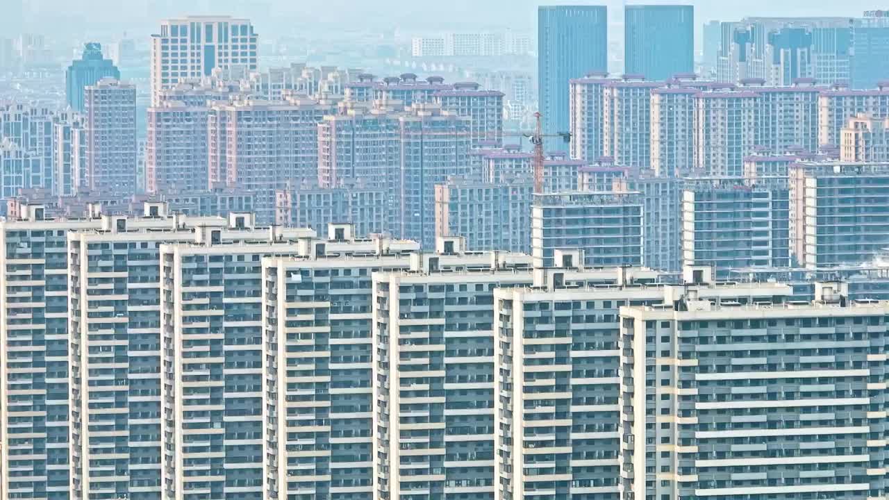 航拍中国浙江城市建筑风光视频素材