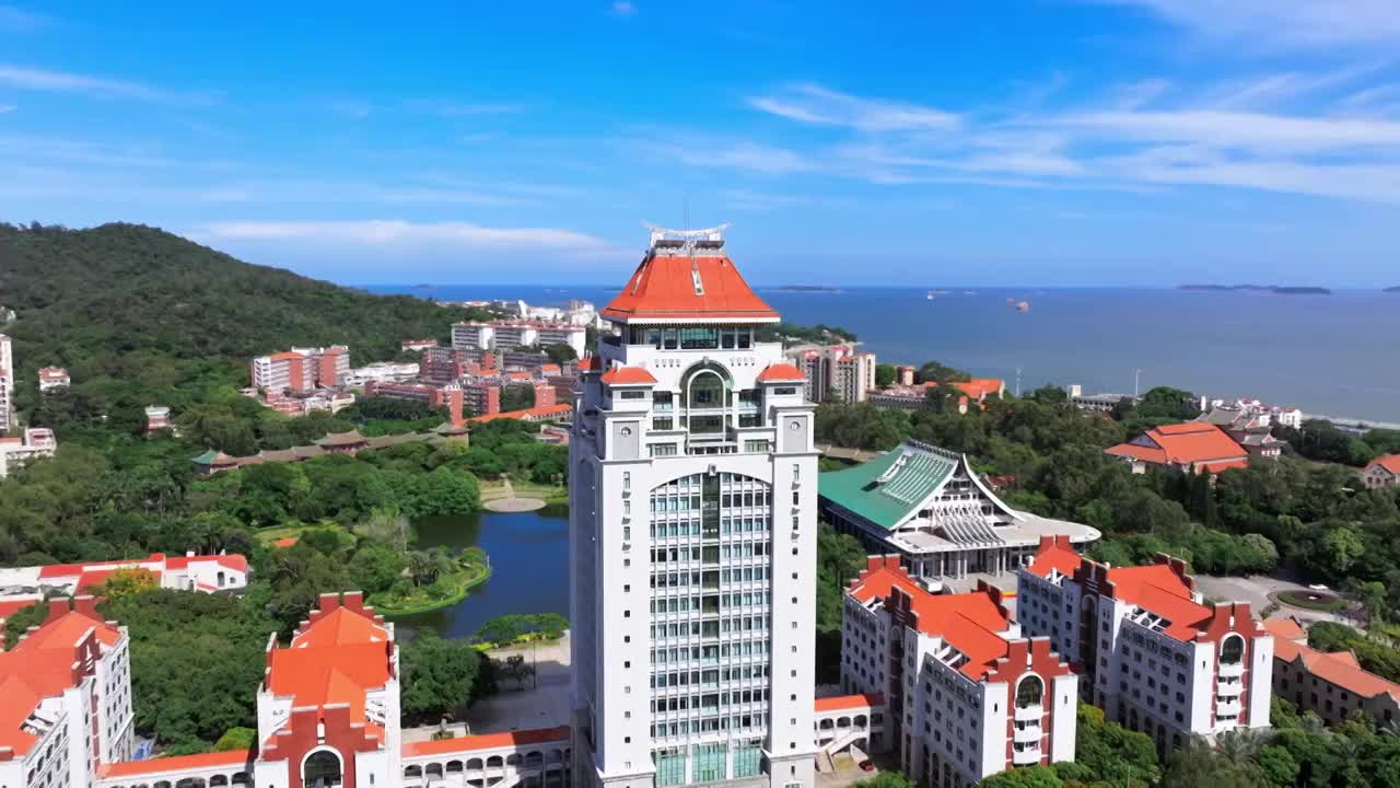 厦门大学航拍视频视频素材