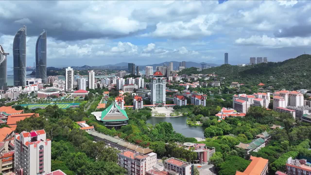 厦门大学航拍视频视频素材