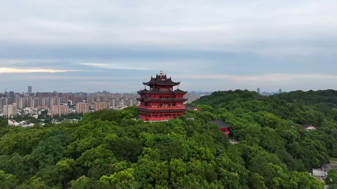 杭州西湖城隍阁城市风光视频素材