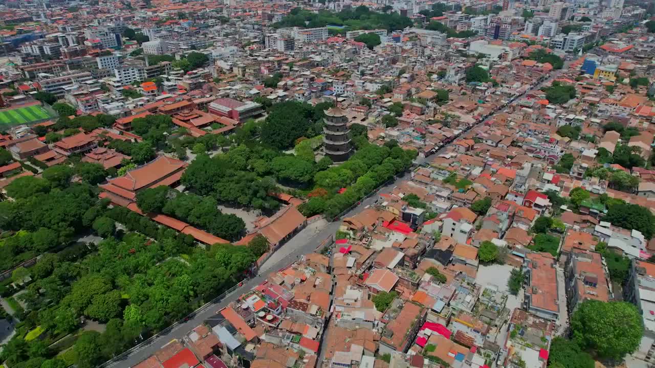 航拍泉州开元寺景观视频素材