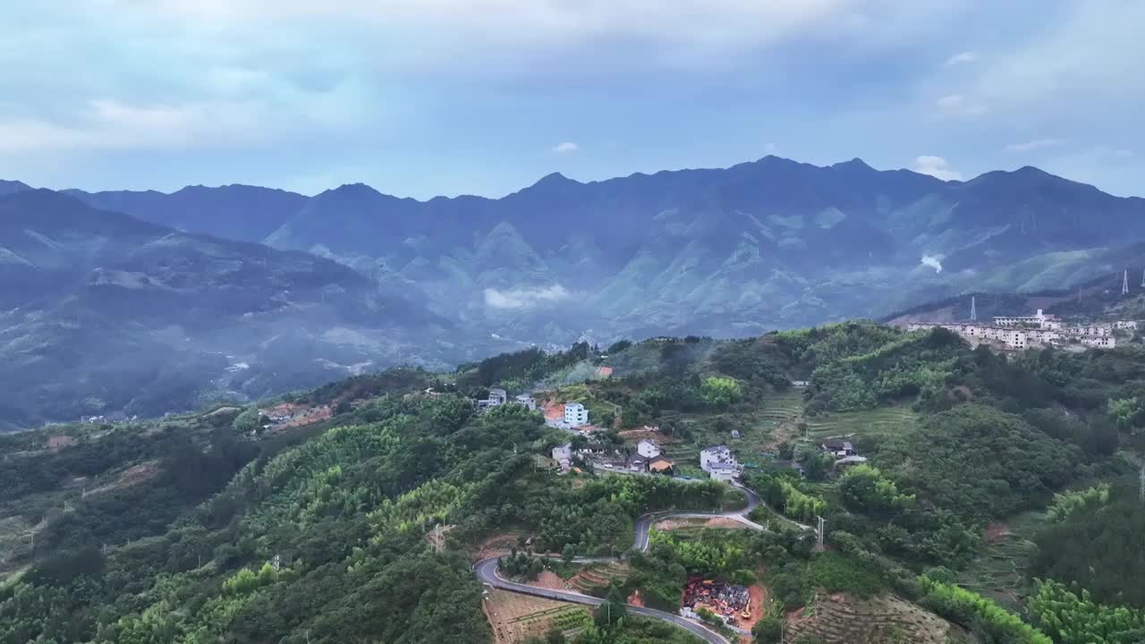 航拍浙江丽水松阳山村农业农田田园风光视频素材