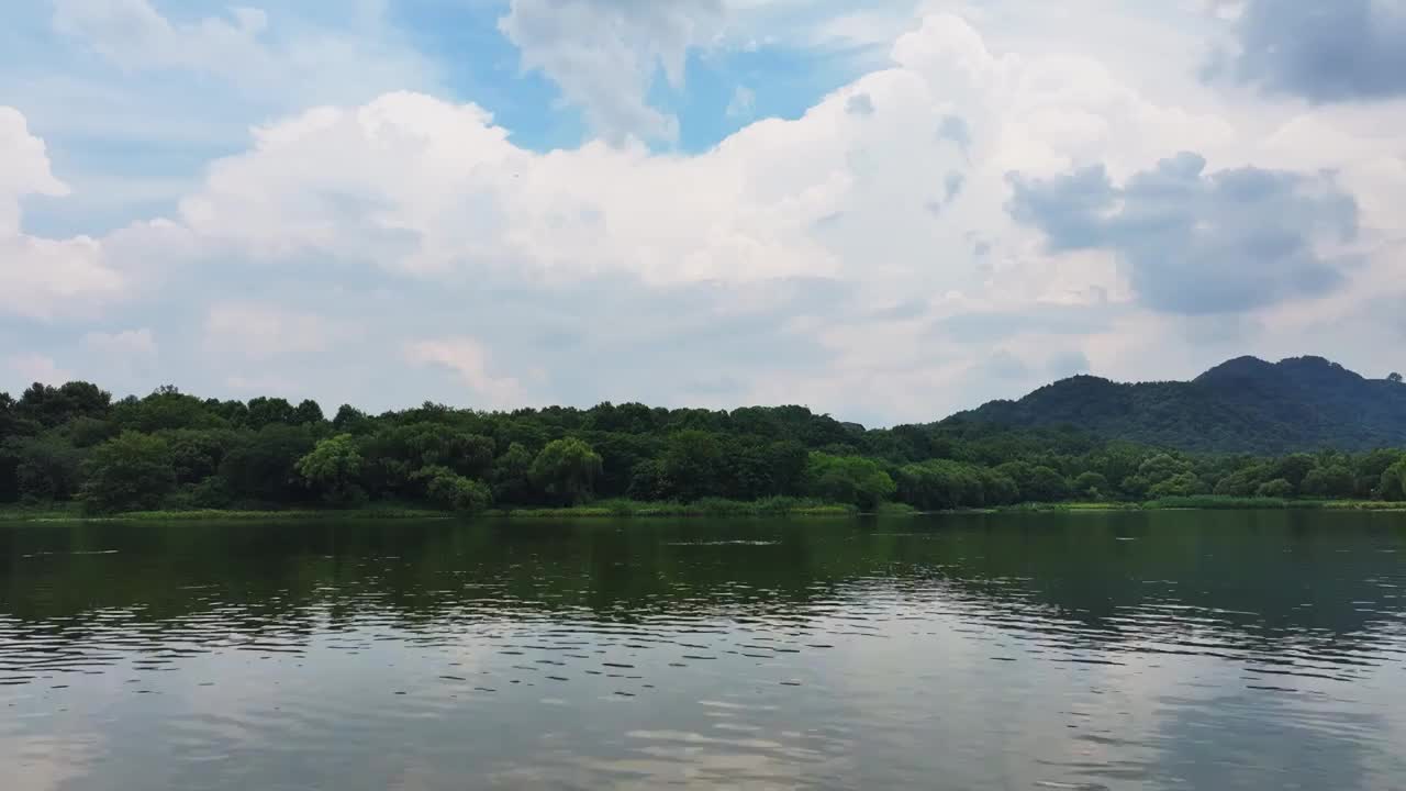 航拍杭州西湖名胜风景区茅家埠视频素材